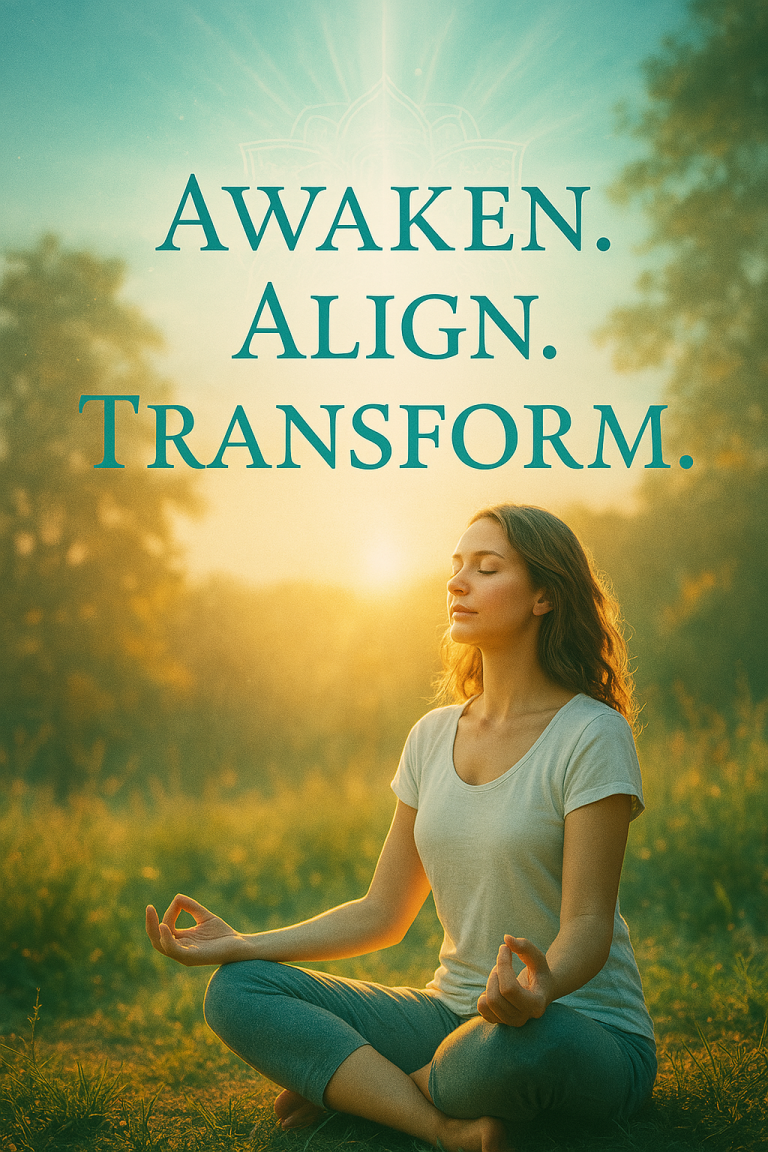 Woman meditating in glowing light during spiritual awakening – symbol of peace, divine energy, and transformation at 1111 Transformation.